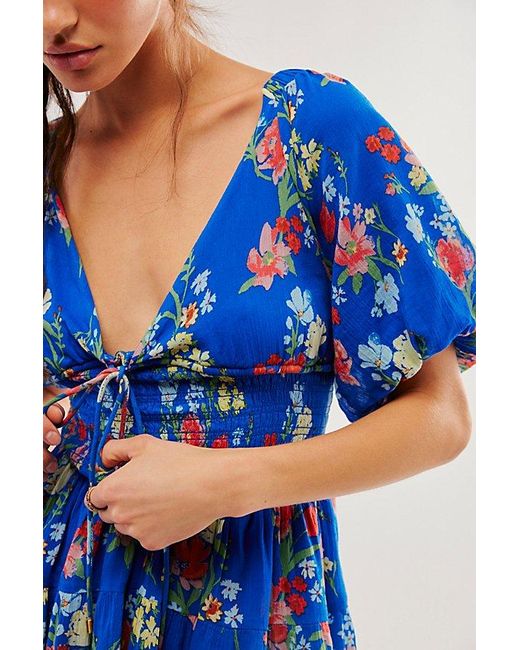 Free People Blue Perfect Day Printed Dress