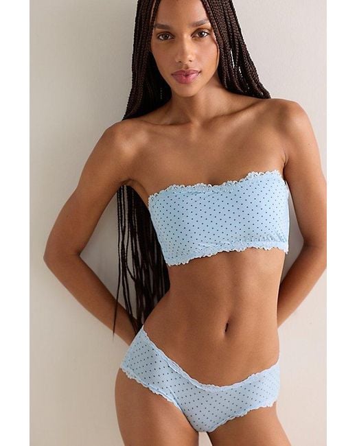Intimately By Free People Blue Charlie Lace Microfiber Bandeau By