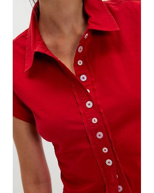 Free People Red Maude Tiny Top