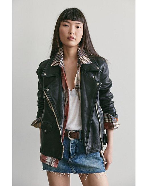 Free People Green We The Free Jealousy Leather Moto Jacket