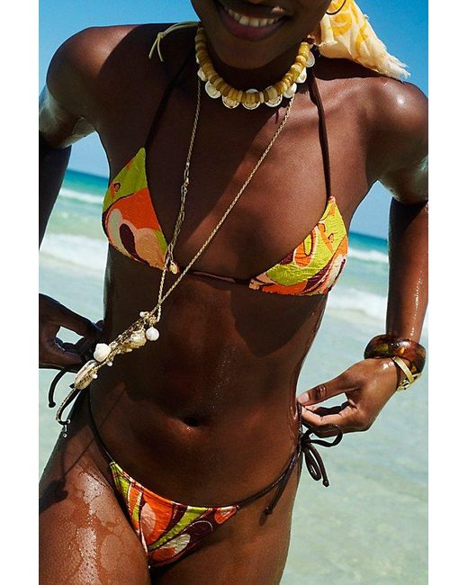 Free People Black Free-Est Michelle Printed Bikini Bottoms