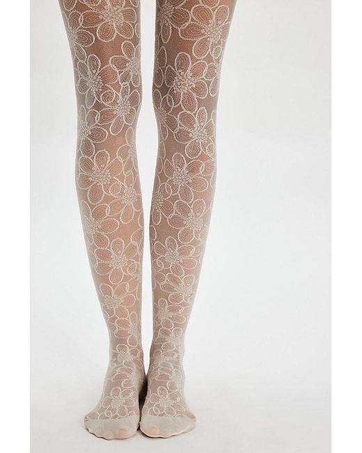 Swedish Stockings White Maja Floral Tights By