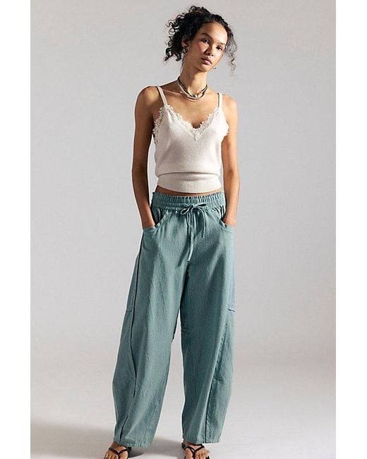 Free People Blue Something Good Pull-On Barrel Pants