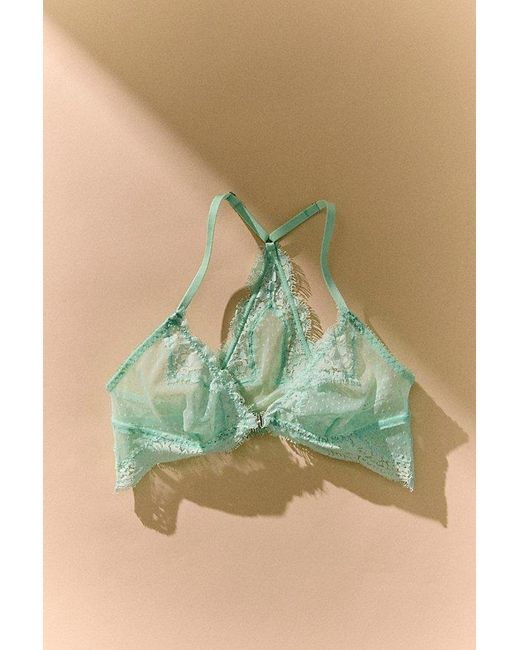Intimately By Free People Green Fiona Mesh Front-Close Racerback Bralette By