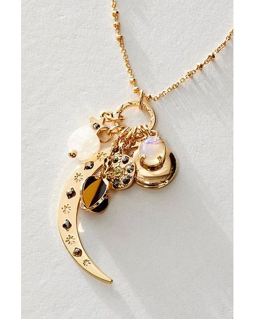 Free People Metallic Moon Cluster Pendant Necklace