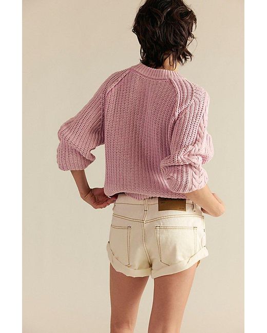 One Teaspoon Pink Oneteapsoon Bandits Low-Waist Denim Shorts By