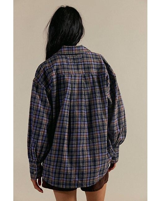 Free People Brown Ashley Plaid Shirt