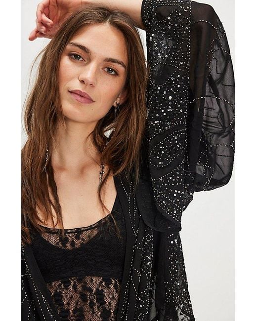 Free People Black Nick Of Time Jacket Top