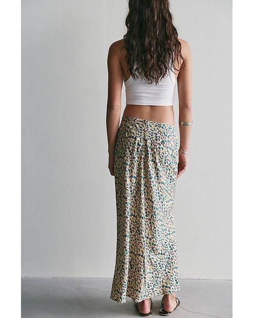 Free People Gray Bonita Printed Maxi Skirt