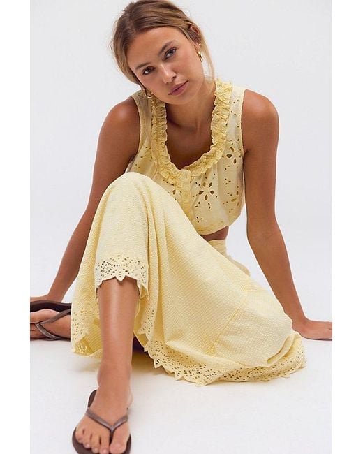 Free People Natural Madelyn Cotton Maxi Skirt Set