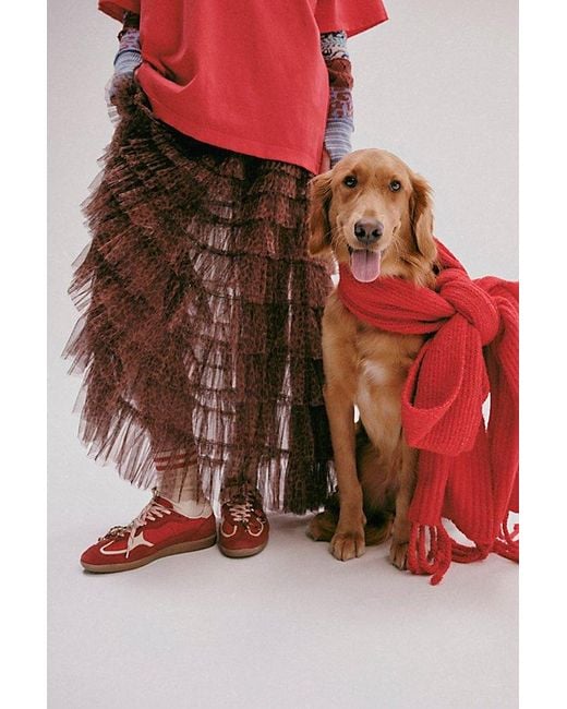 Intimately By Free People Brown Return Of The Ruffle Maxi Slip Skirt