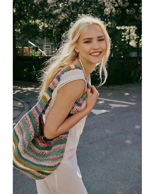 Free People Blue Cotswold Crochet Bag