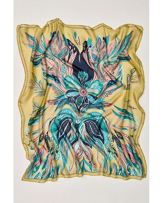 Free People Green So Silk Printed Bandana