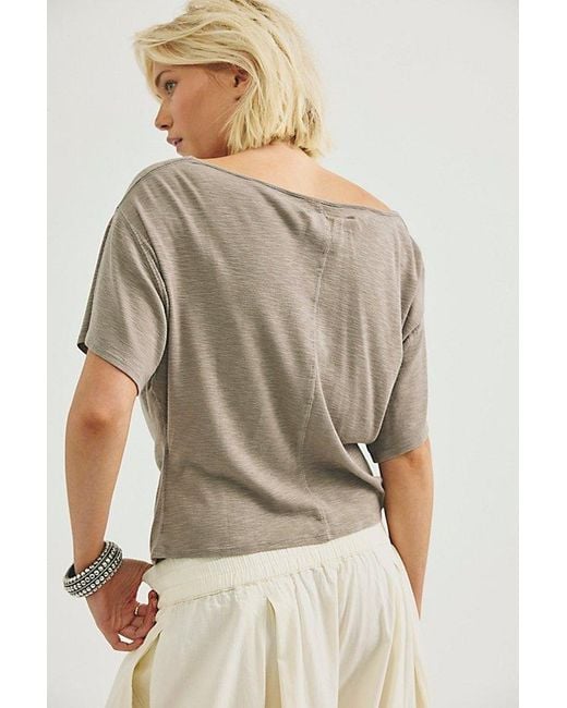 Free People Natural Waterfall Cowl-Neck Top