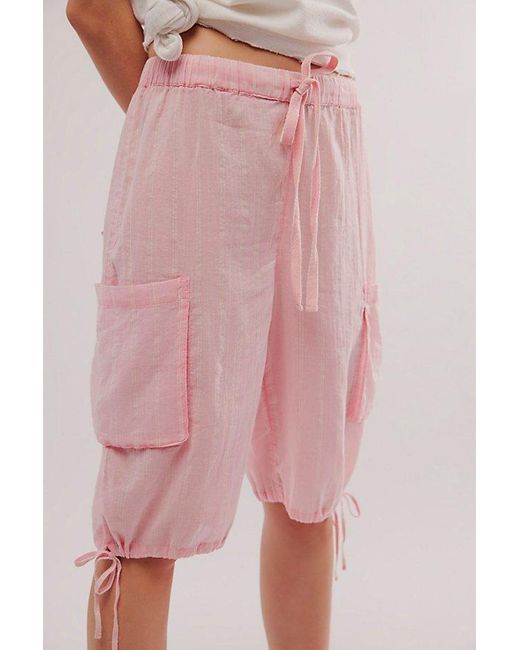 Free People Pink Nati Sheer Shorts