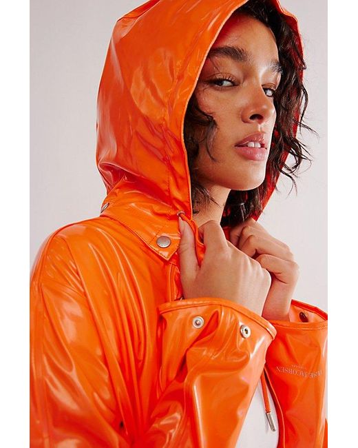 Ilse Jacobsen Orange Glossy Rain Coat