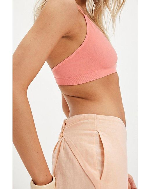 Free People Pink Barely There T-Back Bralette