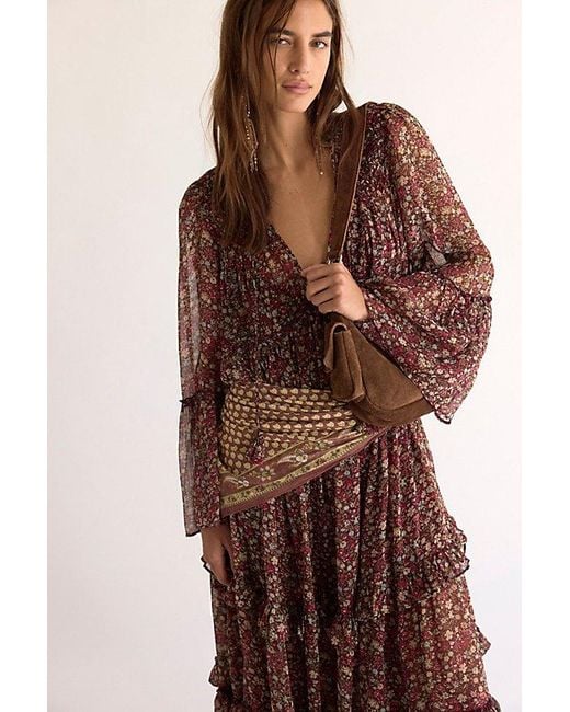 Free People Brown Weeping Willows Maxi Dress