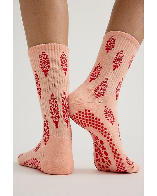 Free People Pink Buti Buti Pilates Grip Socks