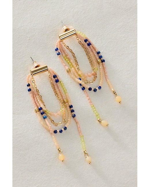 Free People Natural Muse Semi-Precious Stone Beaded Dangle Earrings