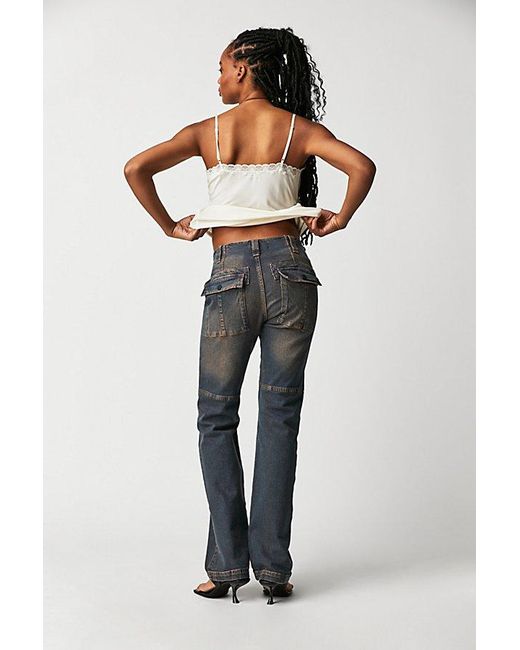 Free People Blue Dream Maker Relaxed Mid-rise Jeans At Free People In Studio Magic, Size: 29