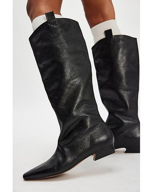 Free People Emerson Equestrian Boots in Black | Lyst