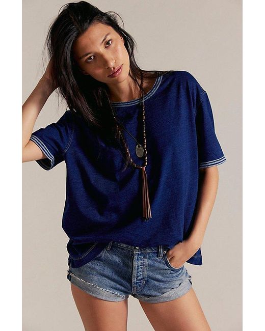 Free People Blue Bad Habit Tee
