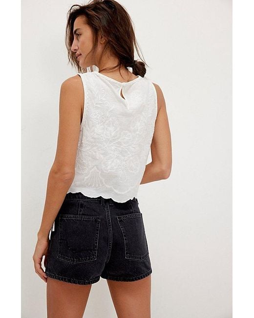 Free People White Bettie Sailor Shorts