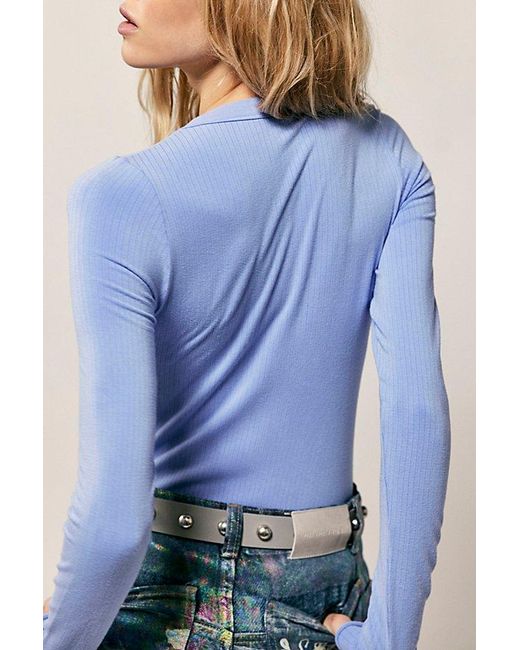 Intimately By Free People Blue So Soft Seamless Modal Long Sleeve By