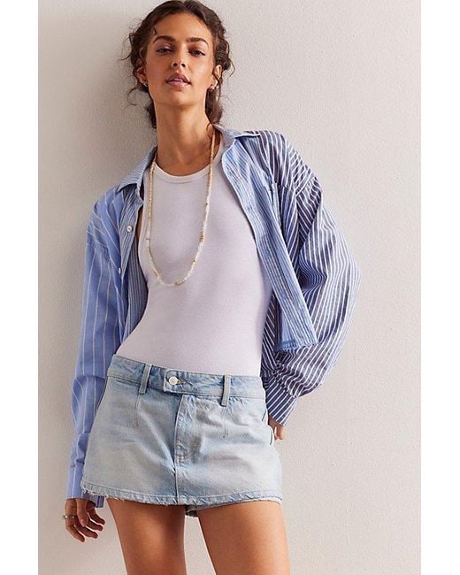 Free People Blue We The Free Gallivanting Peekaboo Skort