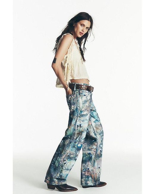 Free People Blue Tennessee Low-Rise Illusions Jeans