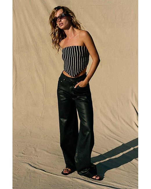 Free People Black Essential Triangle Striped Scarf