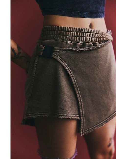 Free People Red Run Up Shorts