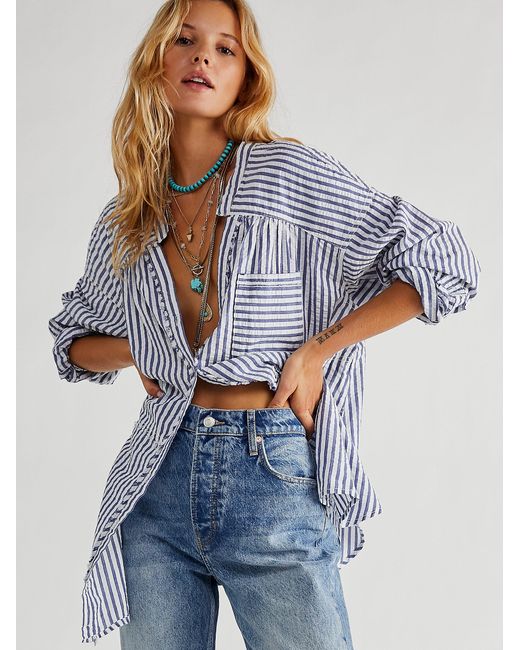 Free People Blue One Of The Boys Tunic