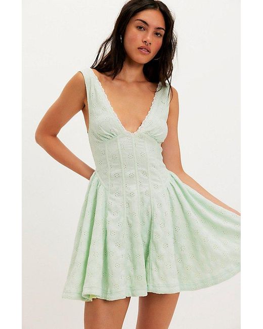 Free People Green Can'T Help It Mini Dress