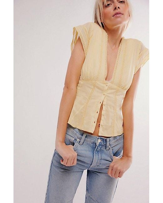 Free People Natural Solid Landy Top