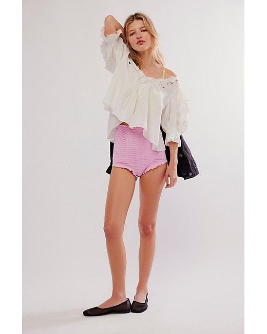 Free People Pink Chloe Ruched Shortie