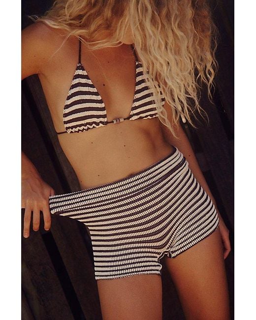 Bondeye Brown Beaded Ingrid Triangle Bikini Top