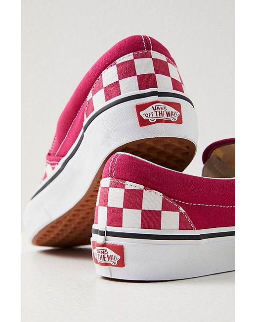 Vans Pink Classic Checkered Slip-On
