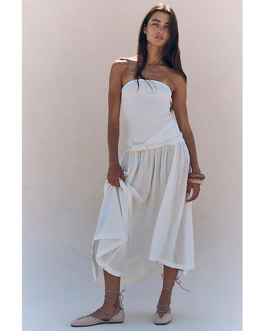 free-est White Sable Midi Dress By
