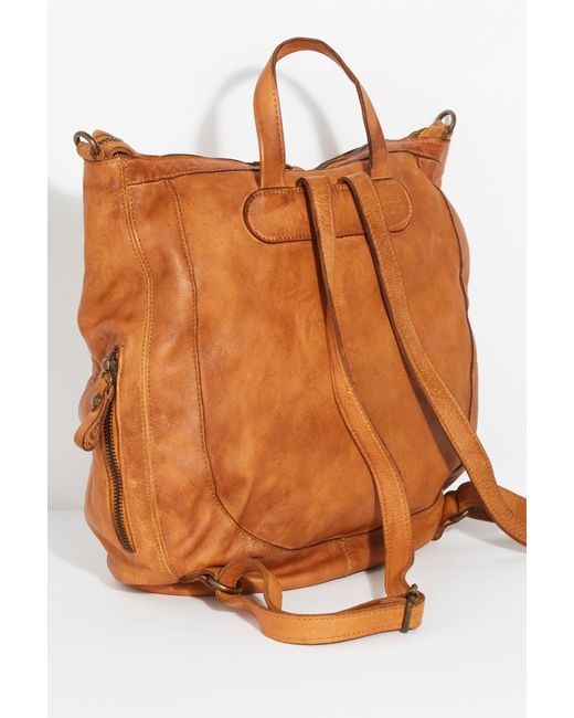 Free People Brown Beckett Leather Convertible Backpack By Tano