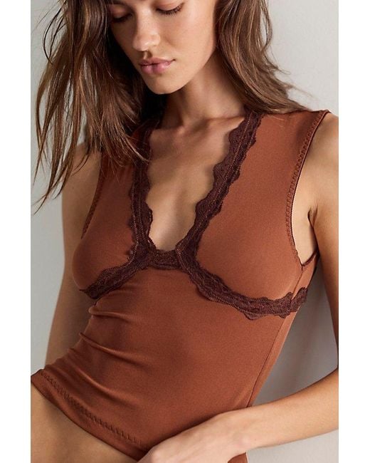 Intimately By Free People Brown Perfect Frame Muscle Tank Top By