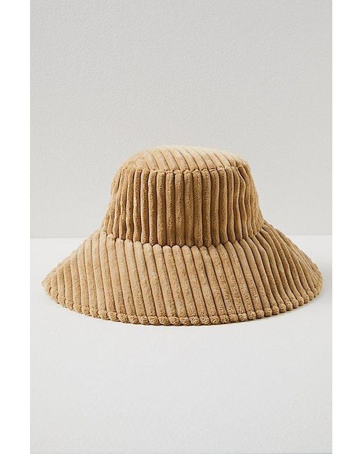 Free People Gray Bennett Cord Bucket Hat At In Taupe