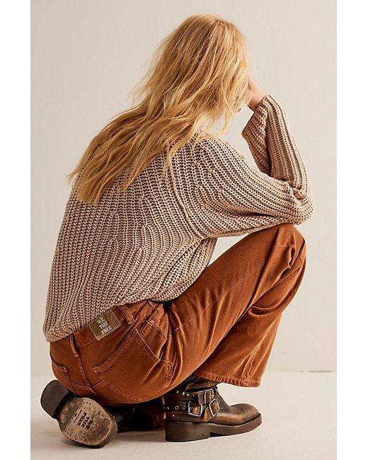Free People Brown We The Free Tinsley Baggy High-rise Jeans