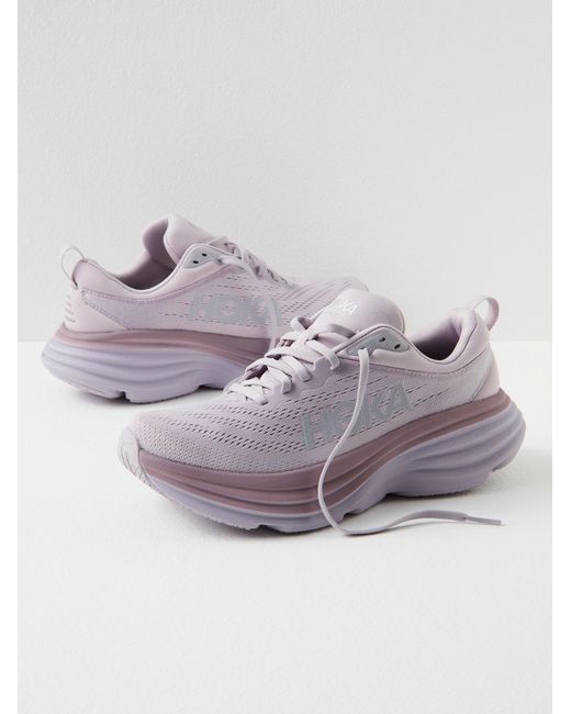 Free People Rubber Hoka Bondi 8 Sneakers in Gray | Lyst