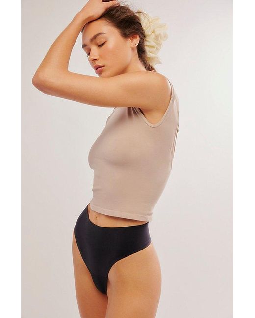 Free People Black No Show Seamless High Rise Thong