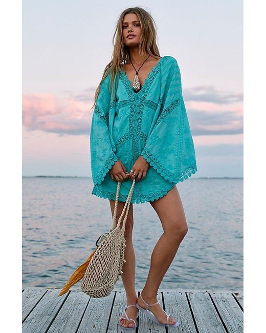 Free People Blue Wildflower Muse Mini Dress