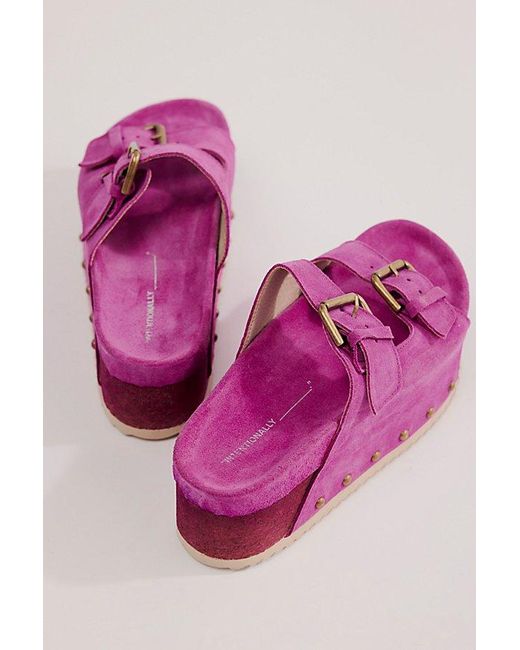 INTENTIONALLY ______ Purple Rule Breaker Monochrome Flatform Sandals