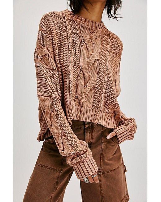 Free People Brown In A Daze Pullover