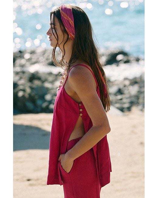 Free People Orange Pleated Printed Skinny Bandana